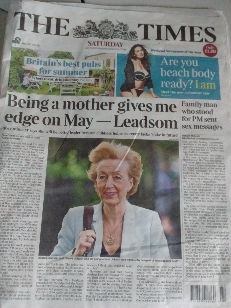 Leadsom makes PR gaffe