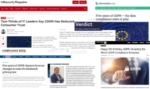 Technology PR agency media coverage from GDPR survey campaign